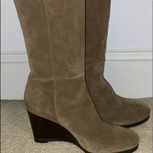 Franco Sarto Women’s Tall  Suede 4” Wedge Heel Boots Size 9 New